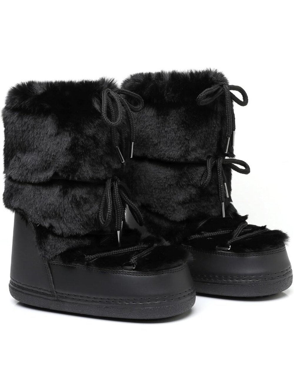 Cozy Faux Fur Mid-Calf Snow Boots for Women | Fuzzy Furry Winter Ski Footwear